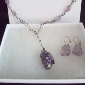 Amethyst Necklace and Earrings